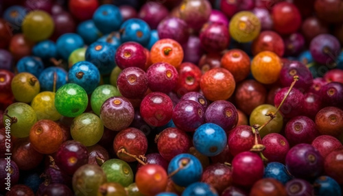 A vibrant collection of multi colored candy spheres for indulgence generated by AI