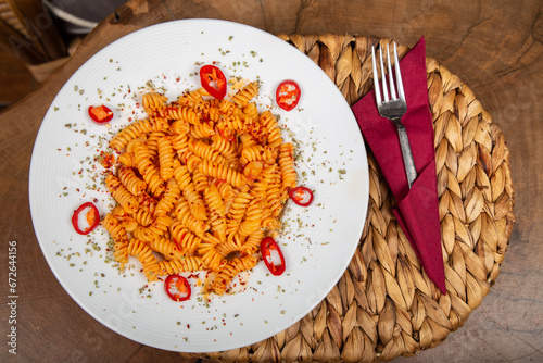 Delicious Italian pasta, Spaghetti, Fettuccine, Macaroni, Fusilli, Bow ties, Penne