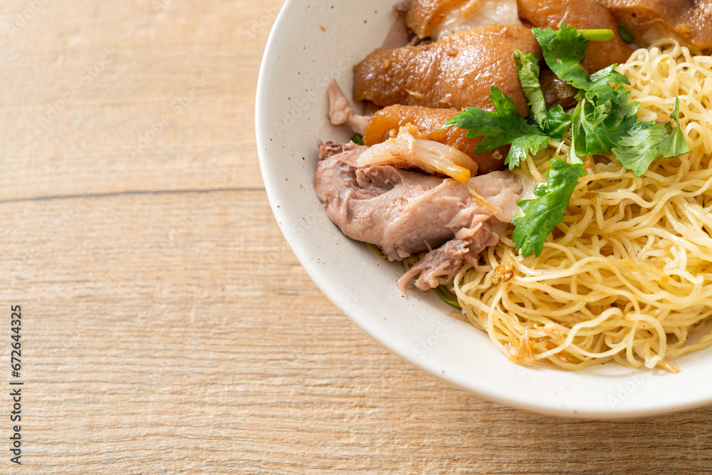 dried stewed pork leg noodles bowl