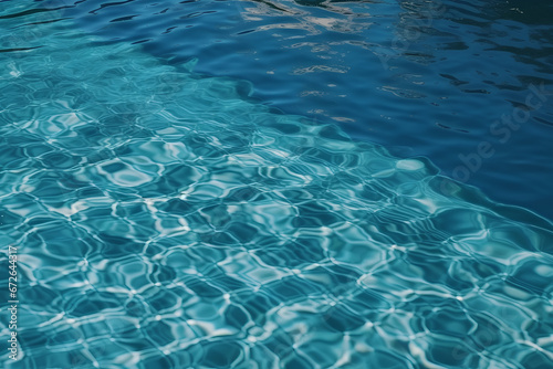 Beautiful azure water in the pool in a photorealistic style. AI generated illustration. © Mariia Mazaeva
