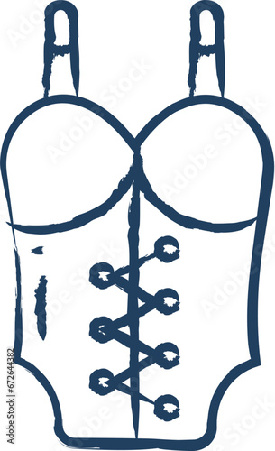 Bustier Top  hand drawn vector illustration