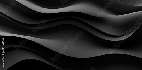 Black smooth curves abstract background.