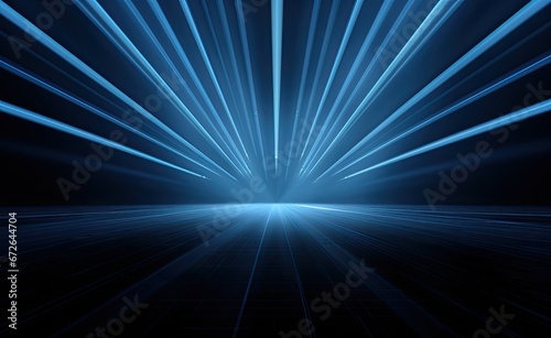 Light beams on dark background