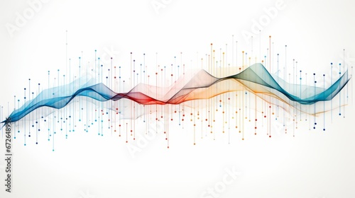 colored business statistics graph on white background.