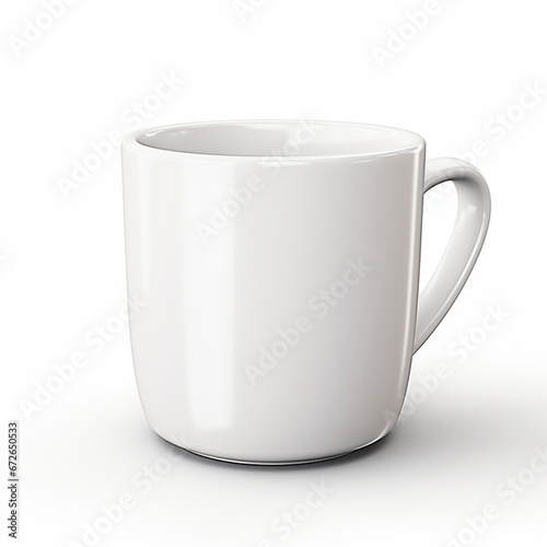 White cup isolated on white, ai technology