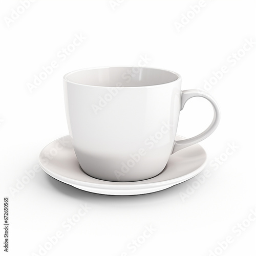 White cup isolated on white, ai technology