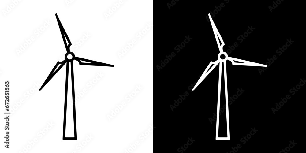Illustration with black wind mill. Clean energy. Green energy. Illustration with black wind mill. Clean energy. Green energy.
