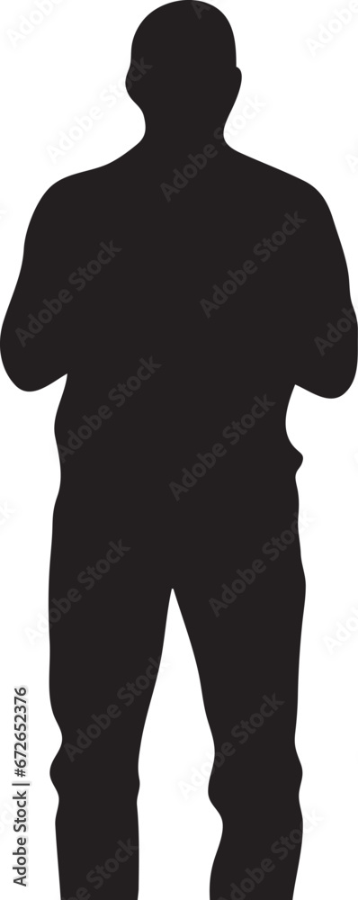 Silhouette of a person standing, Person vector