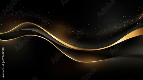 luxury black background with golden line element