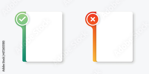 Do and dont icon in flat style. Dos and Don'ts vector illustration on isolated background. Pros and Cons sign business concept.