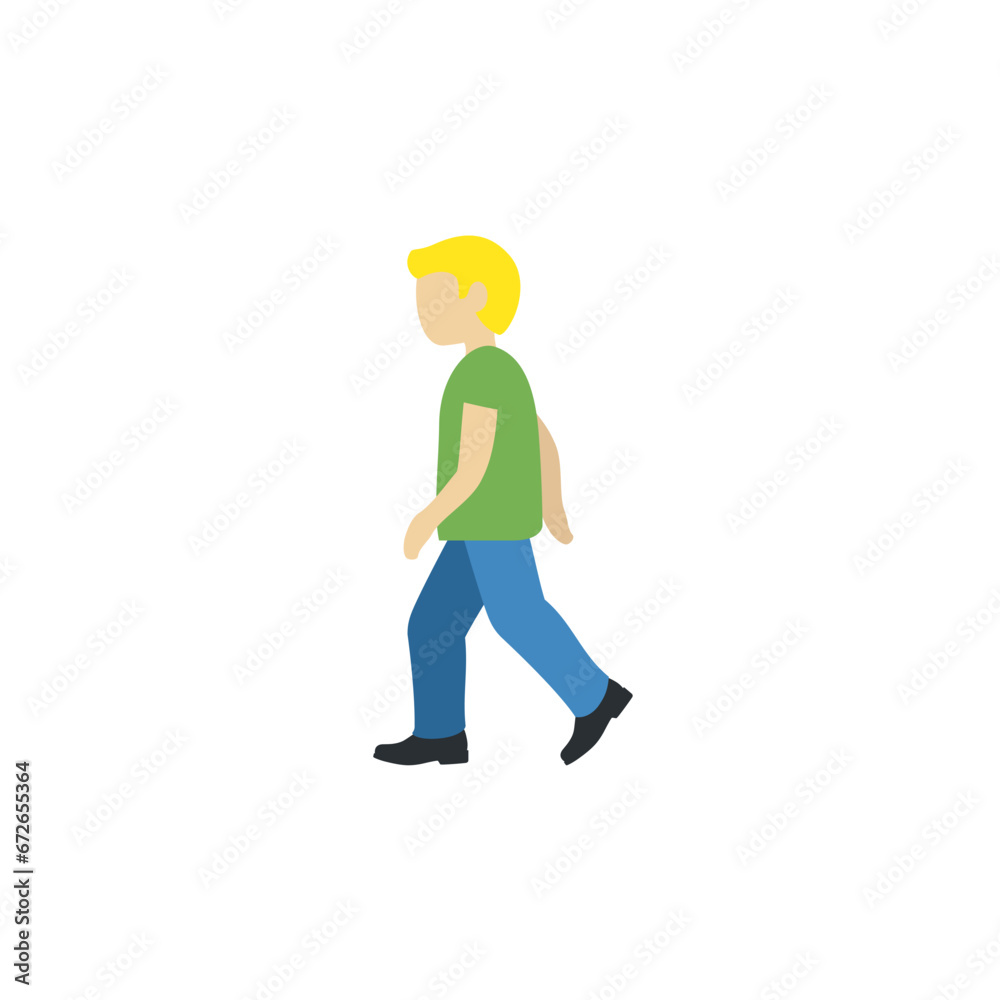 Man Walking Medium-Light Skin