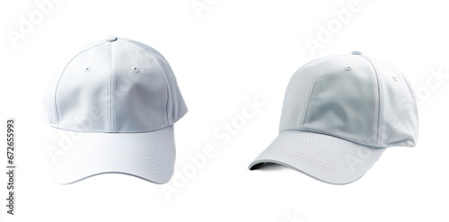 set of white caps on a white background, png