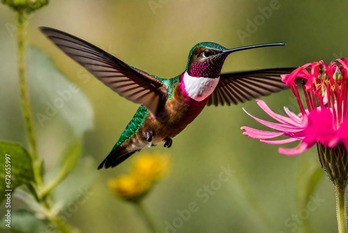 hummingbird in flight and generated AI