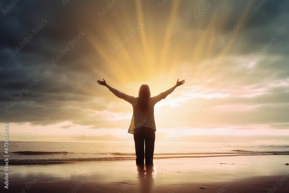 smiling and relaxed woman photography finding peace in nature