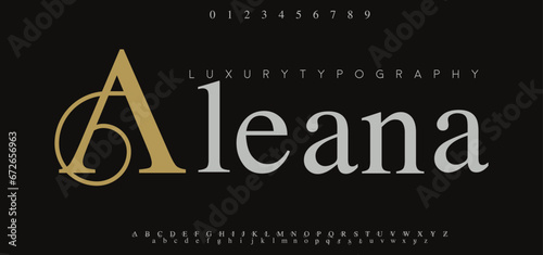 ALEANA Modern minimal abstract alphabet fonts. Typography technology, electronic, movie, digital, music, future, logo creative font. vector illustration