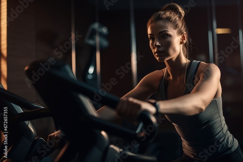 healthy and muscular athlete working out at gym