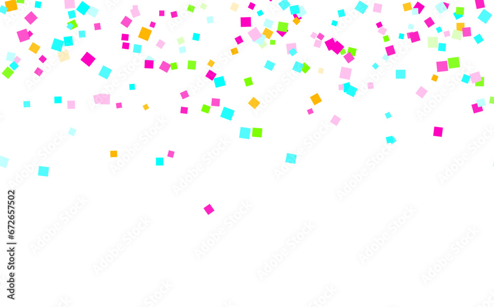 Confetti background, isolated on transparent background