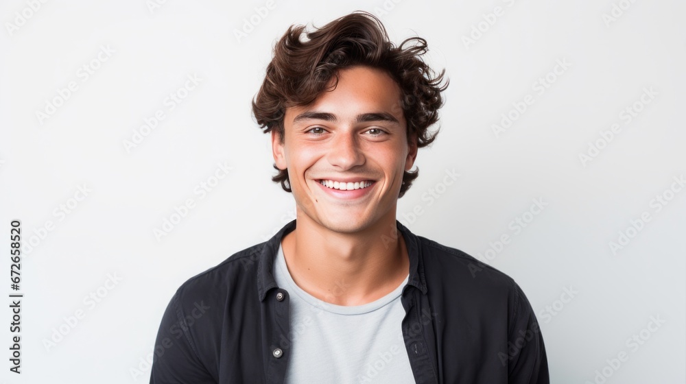 guy smiling on a white background. guy smiling on a white background.