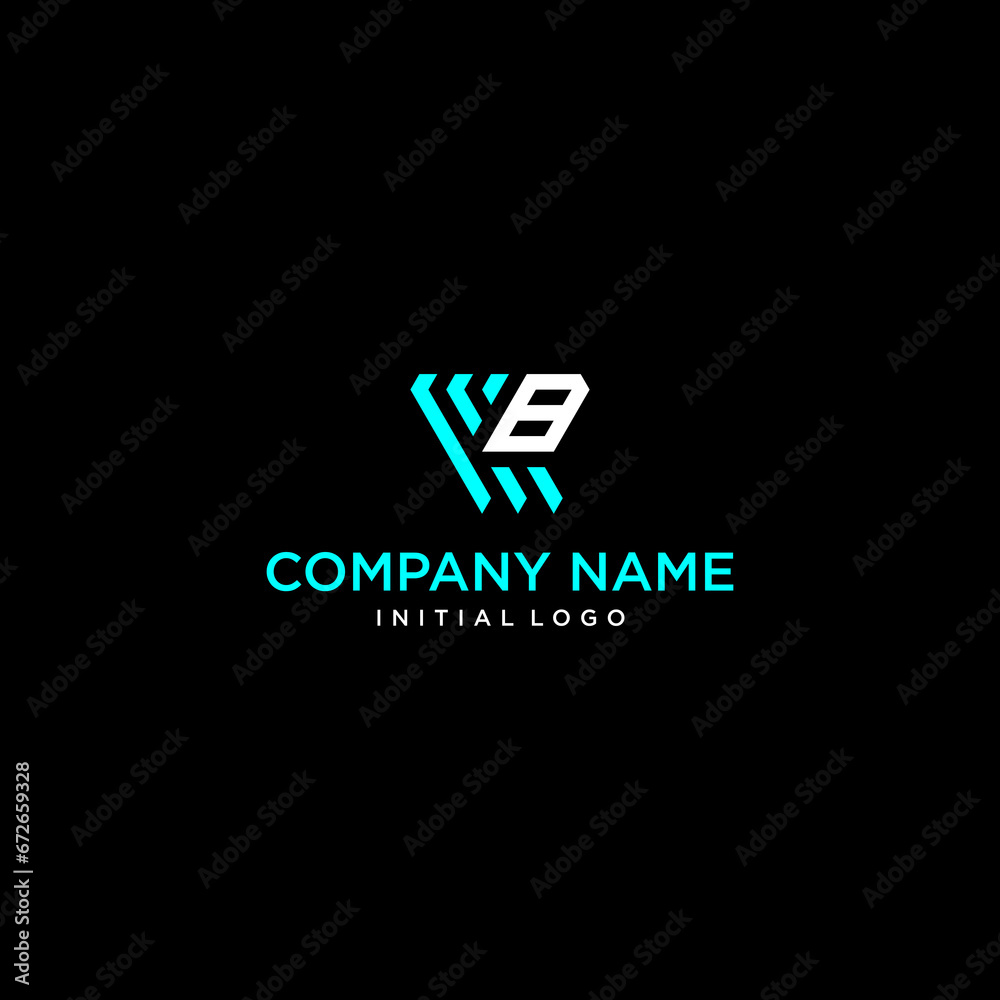 letter wb or bw initial luxury monogram abstract triangle business logo design