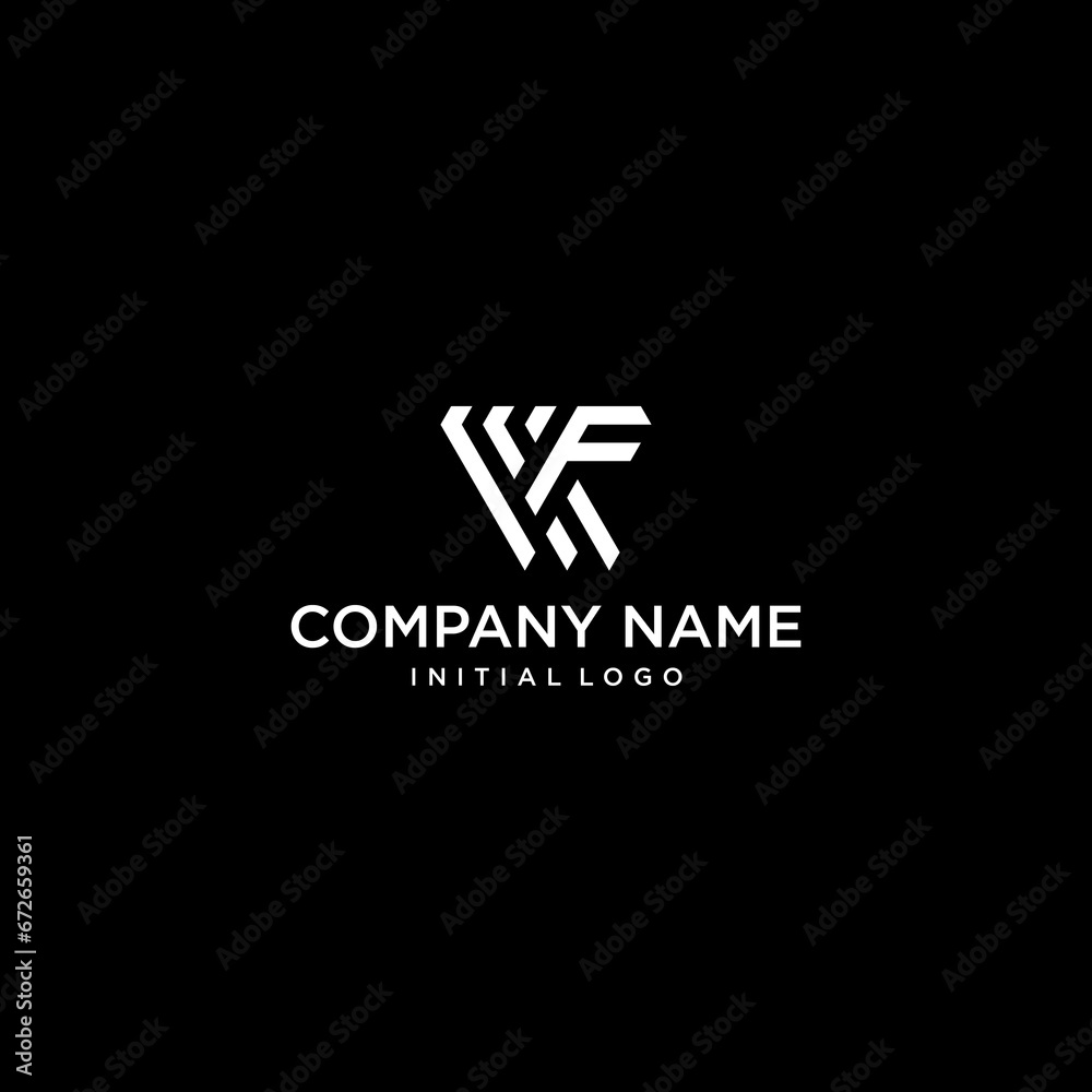 letter wf or fw initial luxury monogram abstract triangle business logo design
