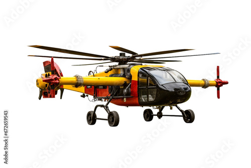 Farm Aviation Agricultural Helicopter Isolated on transparent background © rzrstudio