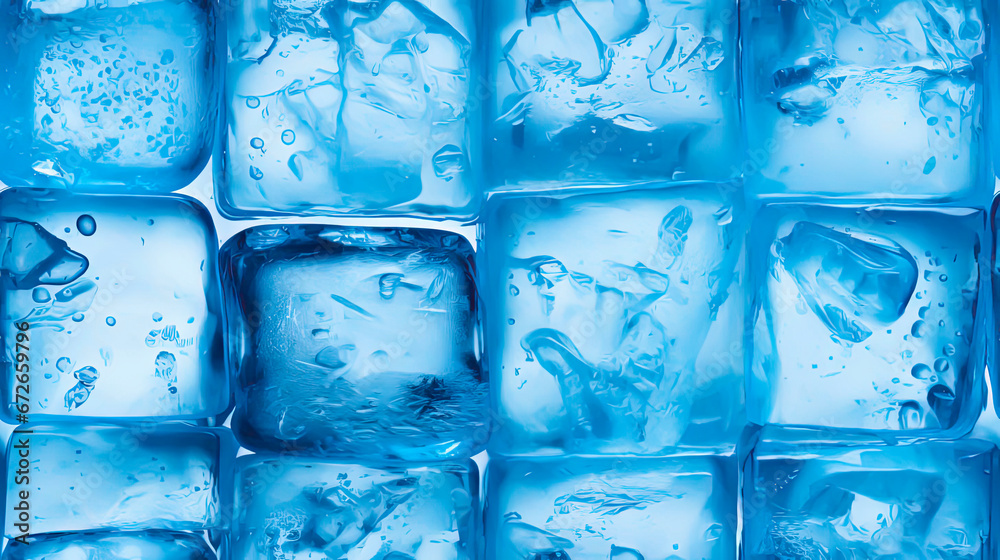 Square Ice Cubes in cool blue shades, close up. Looking chilling and refreshing. Seamless texture that repeats. Square Ice Cubes in cool blue shades, close up. Looking chilling and refreshing. Seamless texture that repeats.