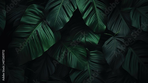 Green leaves fern tropical rainforest background photo