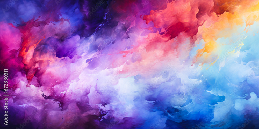 Dreamy Watercolor Wallpaper: Cosmic Nebula Colors, Moonbeams, and Dark Matter