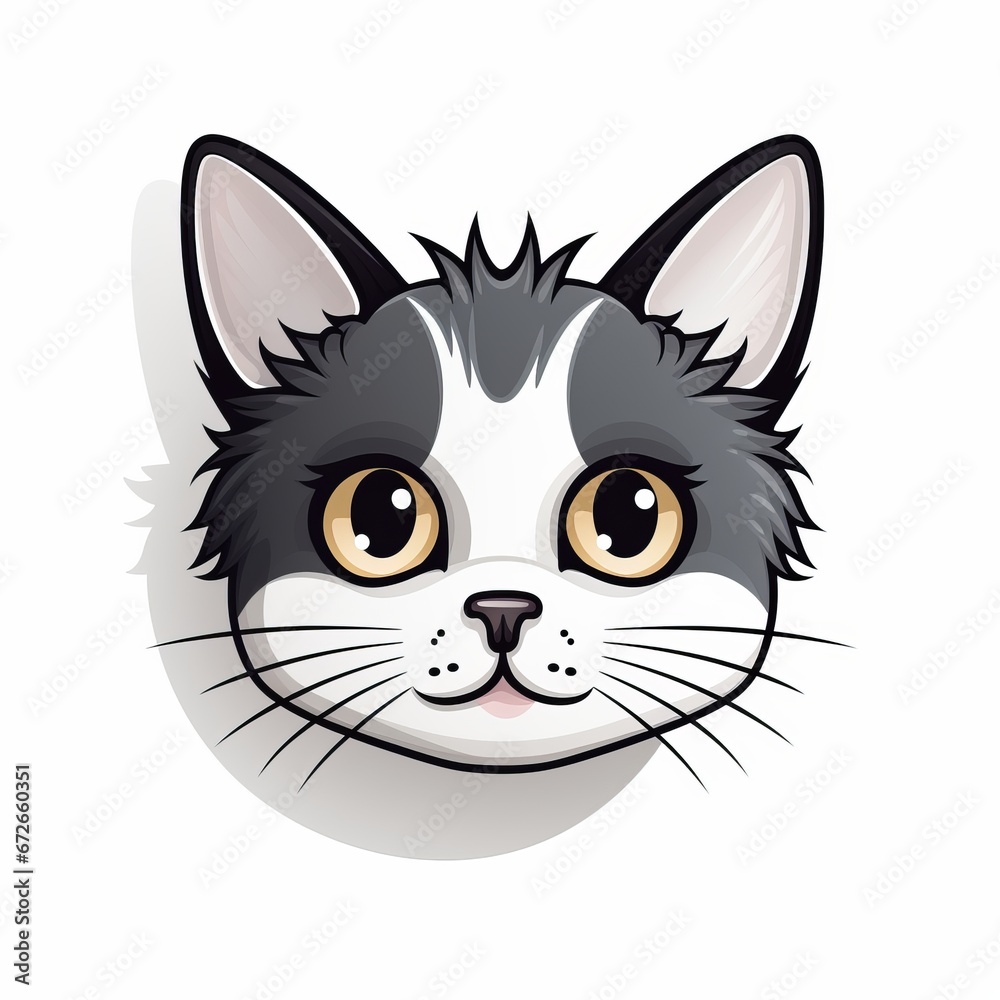 cat face on a white background.