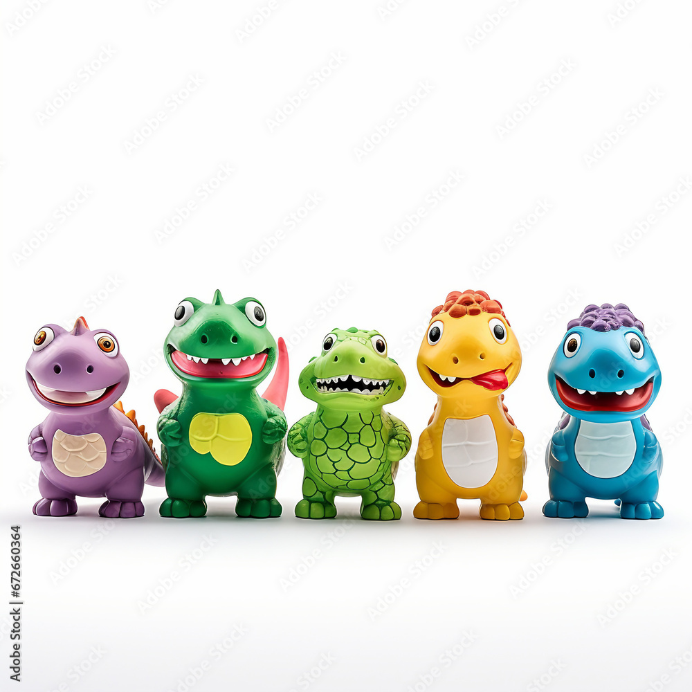 Naklejka premium Set of toy dinosaurs 