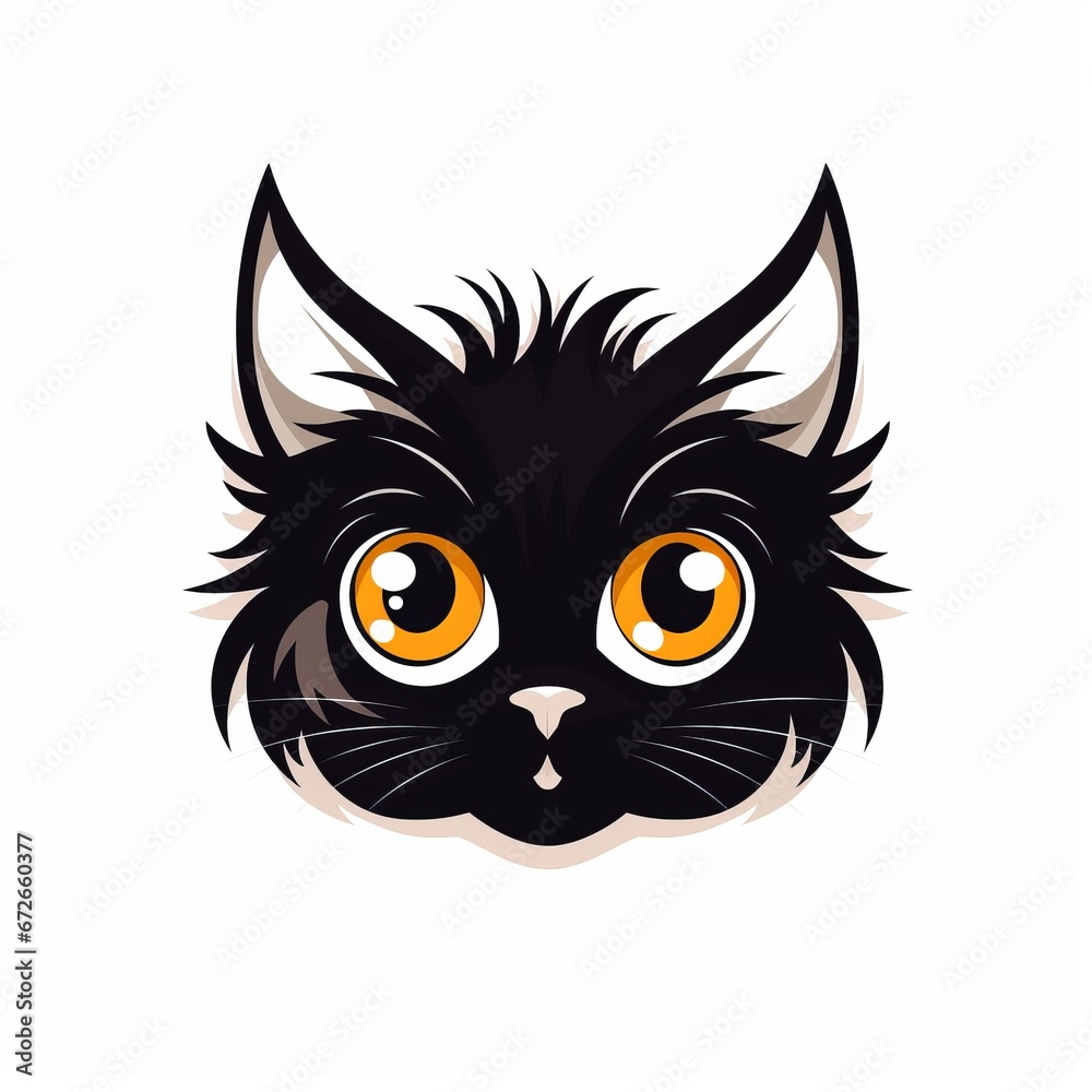 Fototapeta premium cat face on a white background.