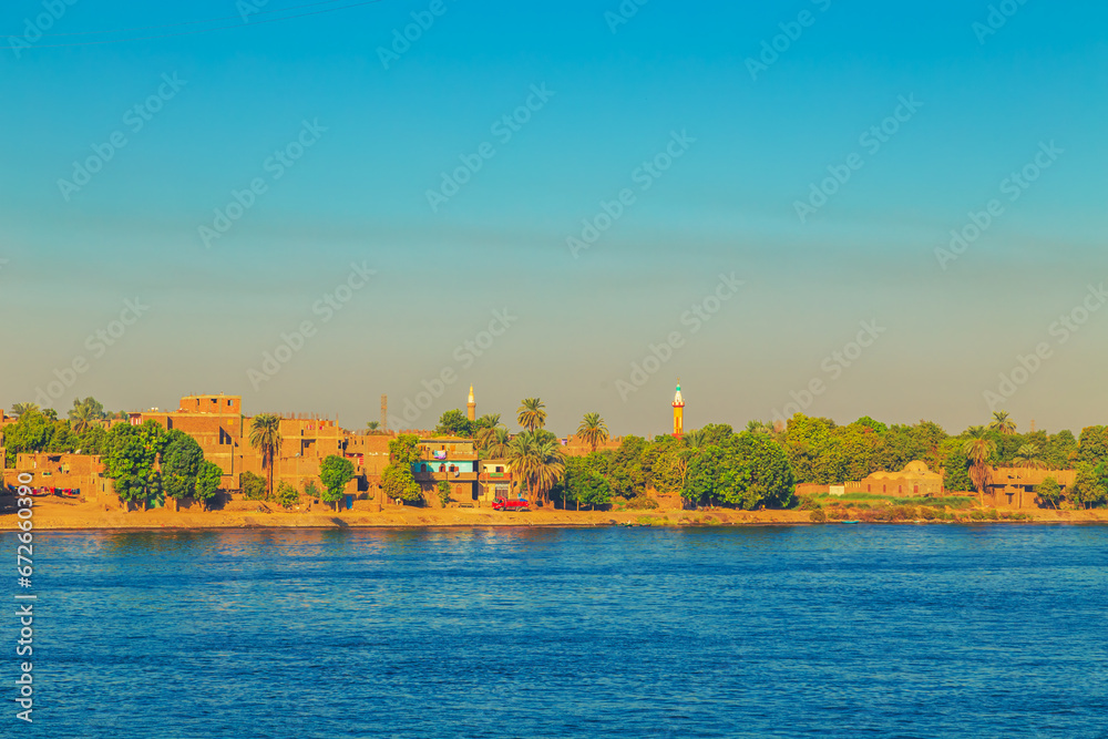 Picturesque scenery of the Nile River.