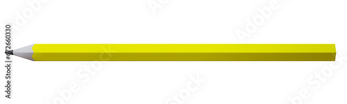 Pencil yellow isolated on white transparent background, PNG, 