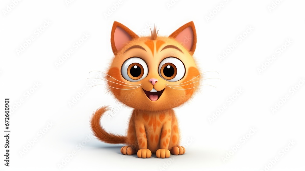 cartoon cat on white background. cartoon cat on white background.