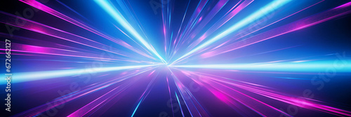 Quasar light, abstract beams, vibrant cyan and magenta, lens flares