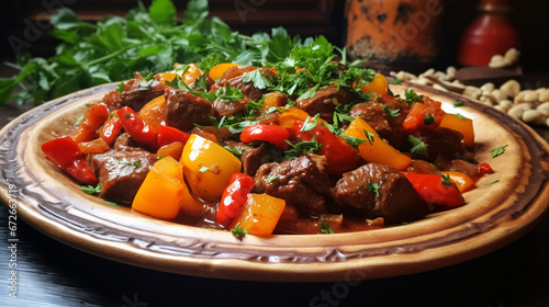 Lamb stew with peppers