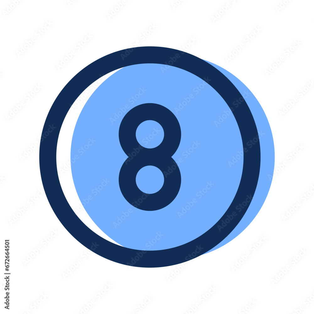 billiard ball filled line icon billiard ball filled line icon