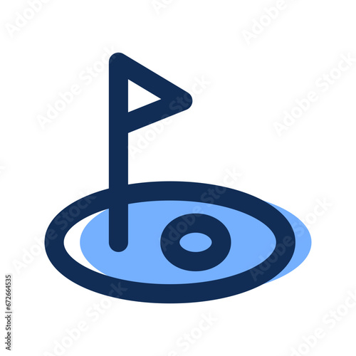 golf course filled line icon