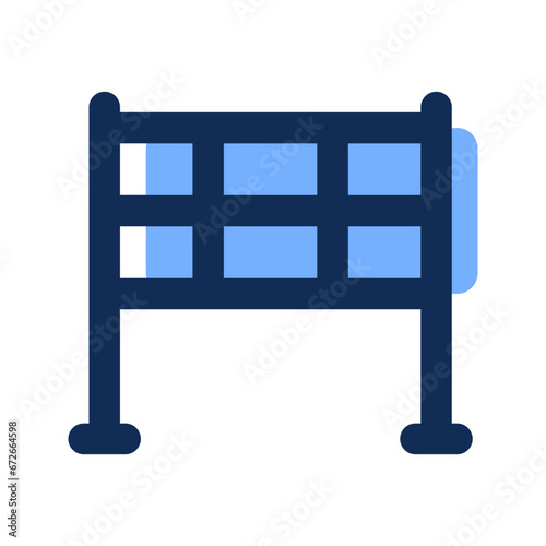 volley net filled line icon