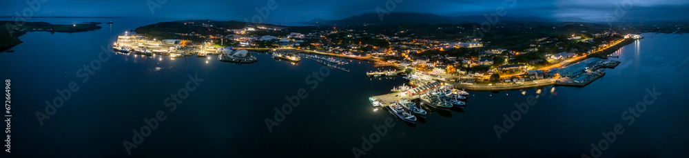 Aerial view of Killybegs in County Donegal, Ireland.