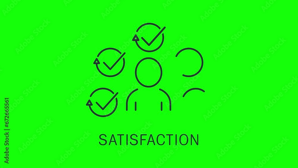 Satisfied customer needs. Green background, 4K. Satisfied customer needs. Green background, 4K.