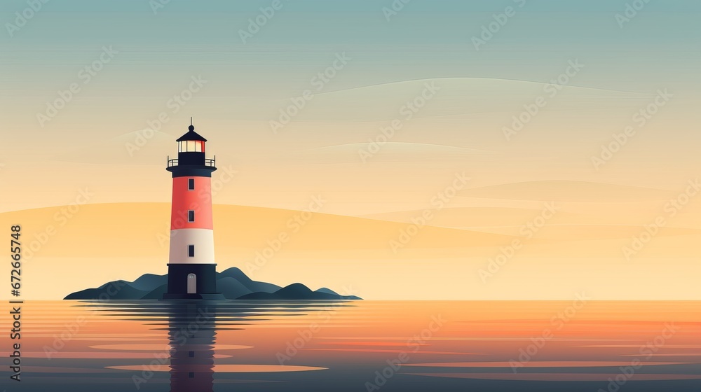 lighthouse in the sea.