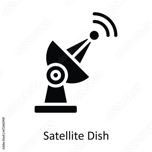 Satellite Dish vector Solid Design illustration. Symbol on White background EPS 10 File