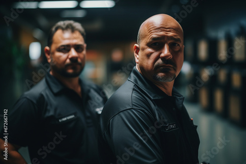 Portrait of Security guards, inside the building that they take care of making sure that everything is in order