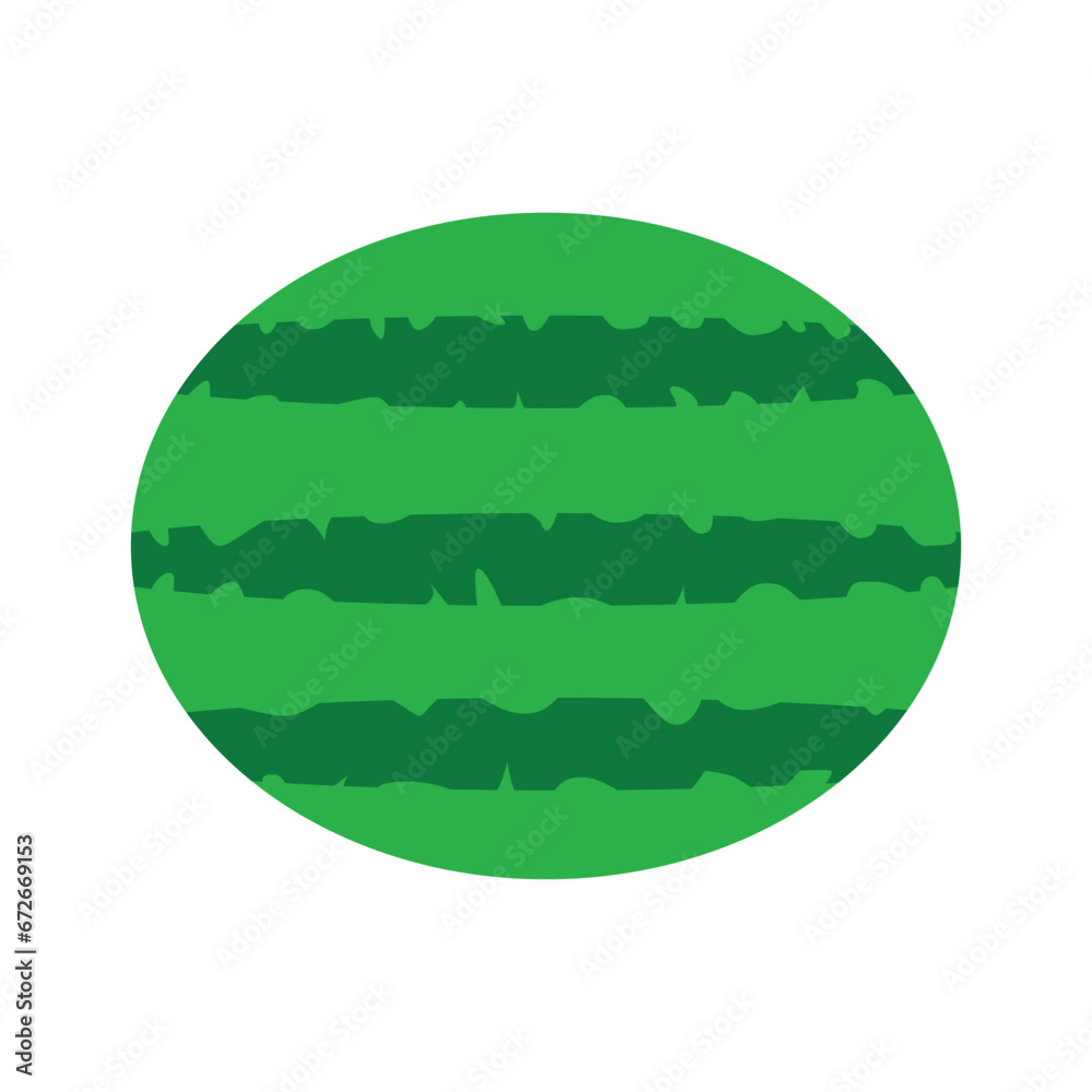 Fototapeta premium Simple vector illustration of a green watermelon