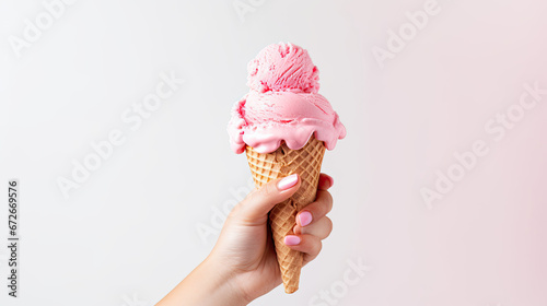 Person holding an ice cream cone