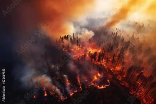 Inferno Engulfs Forest Landscape