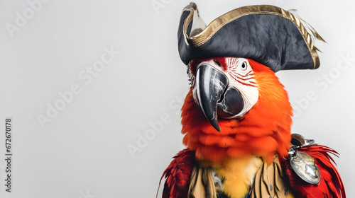 A parrot in a pirates costume 