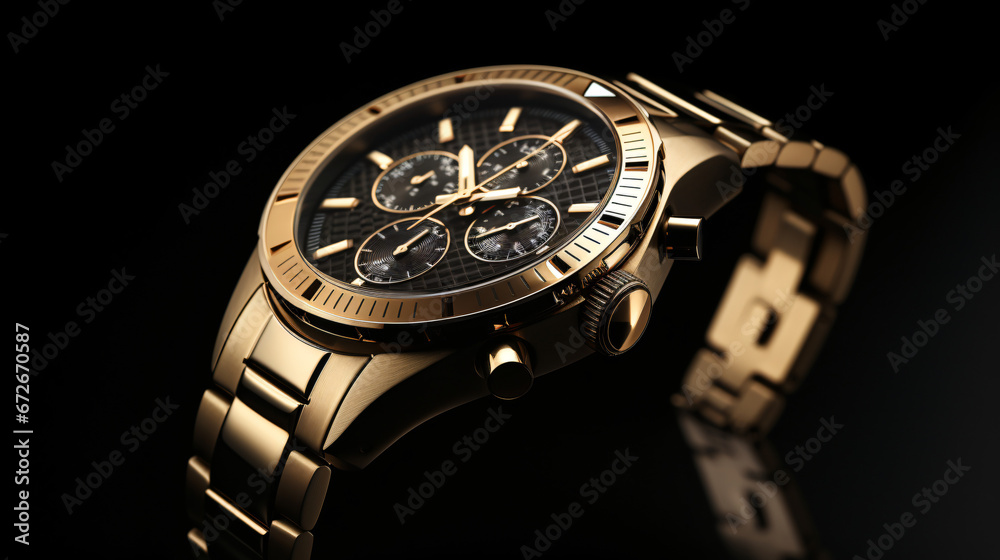 Luxury men's watch commercial concept bespoke gold