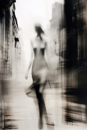Woman motion blur